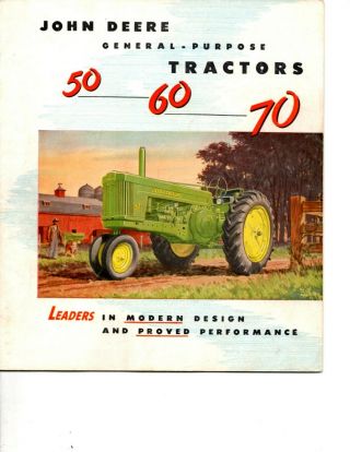John Deere 50,  60 & 70 Tractors,  1953