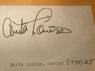 Anita Louise Autograph,  Actress