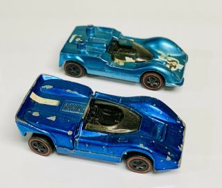 Hot Wheels Redline Lt.  Blue Chaparral & Blue McLaren M6A 2