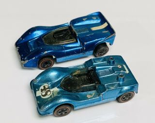 Hot Wheels Redline Lt.  Blue Chaparral & Blue McLaren M6A 3