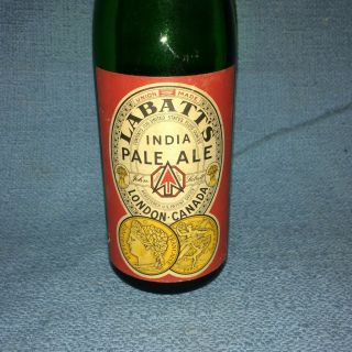 VTG LABATT ' S India Pale Ale Beer Bottle London,  Canada Paper Label RARE 3