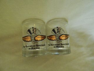 Indianapolis Motor Speedway Shot Glasses W/ Gold Trim Cond