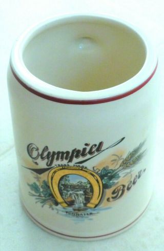Olympia Tumwater Beer 1/2 Litter 1904 CERAMIC MUG and GLASS MUG RARE and 3