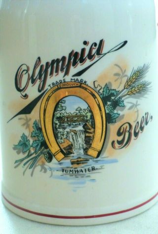 Olympia Tumwater Beer 1/2 Litter 1904 CERAMIC MUG and GLASS MUG RARE and 5