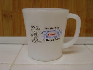 Fire - King Peanuts Snoopy Try Butternut Bread Advertising Coffee Mug