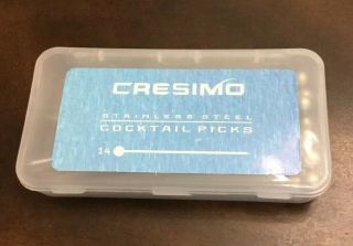 Cresimo 4.  3 Inch Stainless Steel Cocktail Picks (set Of 14) Reusable