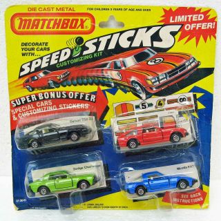 Speed Sticks Customizing Kit Matchbox Datsun Dodge Challenger Toyota Mazda Rx7