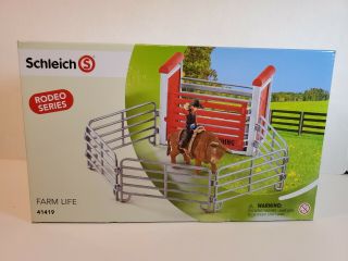 Farm Life Rodeo Bull Riding Set By Schleich/41419 Rodeo Series