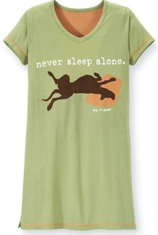 NEVER SLEEP ALONE Sleepshirt by Dog Is Good,  X - Large,  NIP 5