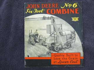 Antique 1937 John Deere Tractor Co Combine Brochure