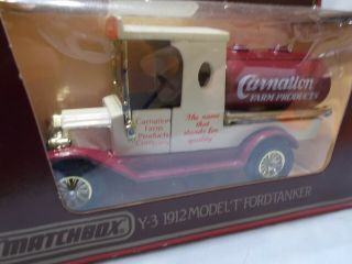 MATCHBOX MODELS OF YESTERYEAR Y3 - 4 1912 FORD MODEL T TANKER CARNATION ISSUE 4 4