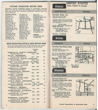 SHERATON HOTELS & MOTOR INNS Directory 1970 - vintage travel brochure 2
