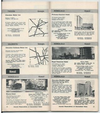 SHERATON HOTELS & MOTOR INNS Directory 1970 - vintage travel brochure 3