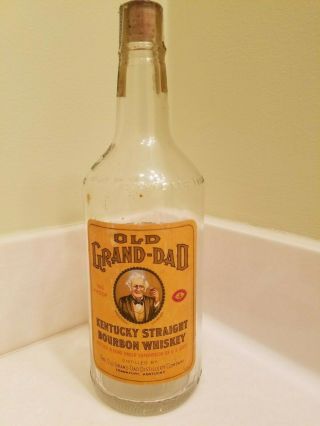Vintage " Old Grand Dad " Bourbon Whiskey Bottle