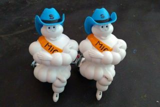 2 X 5 " Light Michelin Man Doll Figure Bibendum Advertise Tire Collect,  Blue Hat