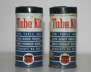 Vintage Phillips 66 Tube Kit Repair Kit For Tires Empty Tin Litho Cans