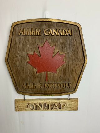 Antique Molson Beer On Tap Bar Advertising Sign