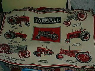 Rare Vintage Mccormick Deering Farmall International Harvester Tractor Blanket