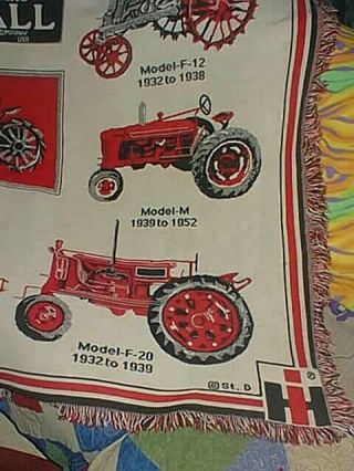 Rare Vintage McCormick Deering Farmall International Harvester Tractor Blanket 2