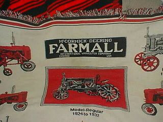 Rare Vintage McCormick Deering Farmall International Harvester Tractor Blanket 4