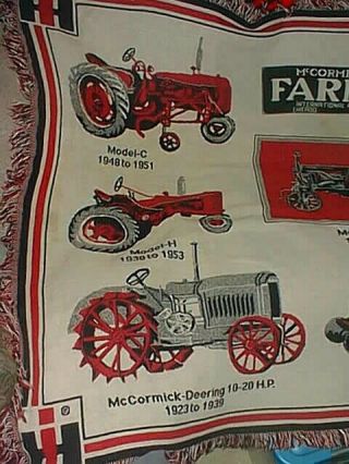 Rare Vintage McCormick Deering Farmall International Harvester Tractor Blanket 5