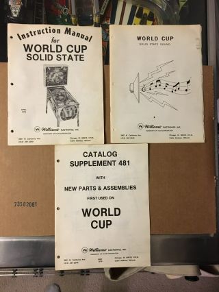 1978 Williams World Cup 3 Instruction And Parts Manuals