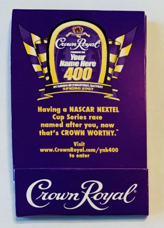 Crown Royal 2006 Cardboard Pocket / Purse Promo Sunscreen Holder Nascar