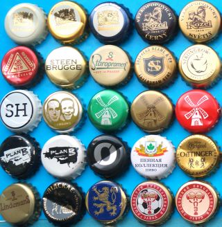 150 Differrent Bottle Beer Soda Crown cork Caps WITH DENTS 2