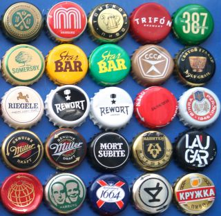 150 Differrent Bottle Beer Soda Crown cork Caps WITH DENTS 4