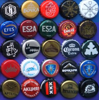 150 Differrent Bottle Beer Soda Crown cork Caps WITH DENTS 7