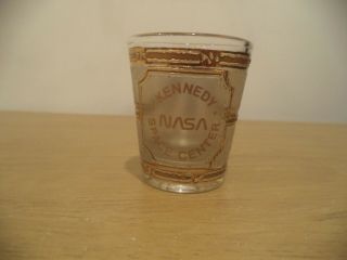 Culver Glass Shot Glass - Kennedy Space Center Nasa & Space Shuttle - Gold/clear