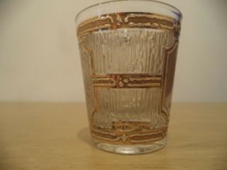 CULVER GLASS SHOT GLASS - KENNEDY SPACE CENTER NASA & SPACE SHUTTLE - GOLD/CLEAR 4