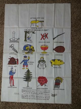Extremely Rare Schnitzel Bank Song Cloth Banner / Poster Printed By Chase Bag Co