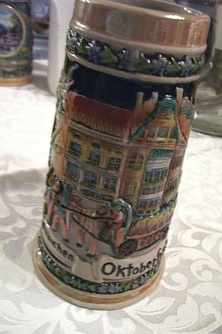 Germany,  German, .  75L Beer,  Bier Stein.  E.  H.  G.  Munich Oktoberfest.  Edelweiss 7