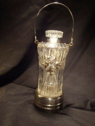 Vintage Glass & Metal Liquor Decanter Music Box How Dry I Am Lantern Style Japan