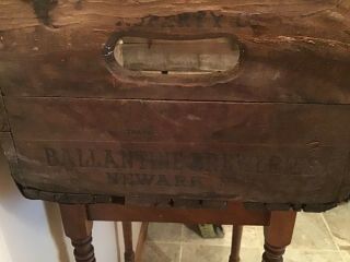 Vintage Ballantines Beer Wooden Crate Box Newark NJ 2