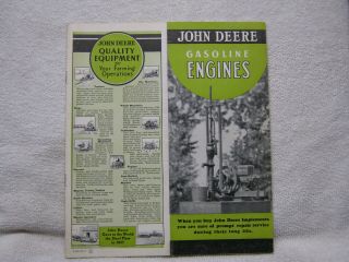 Antique John Deere 1938 Tractor Company Gasoline Engine Brochure
