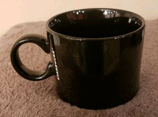 Starbucks 2017 Black 12 Oz Coffee Cup Mug Ceramic White Logo Collectible