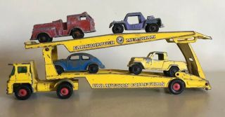 Vintage Car Hauler Carrier Transport Truck England Lesney Matchbox Tootsie Toys