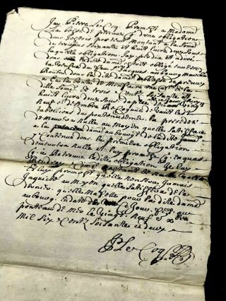Rare Signed And Handwritten Document 1662