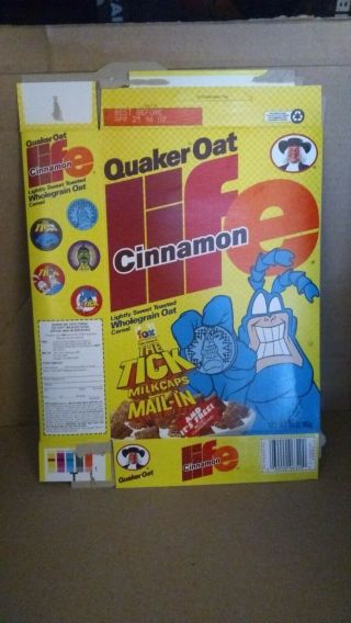 Vintage The Tick Cinnamon Life Cereal Box Quaker