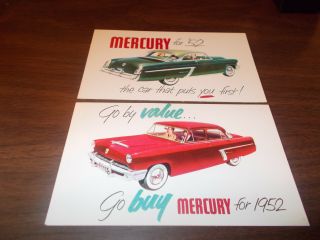 1952 Mercury Advertising Postcards / Two For One Money