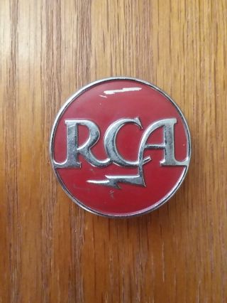 Vintage 1 1/2 " Metal Rca Radio Television Radio Emblem Some Scratches On Front