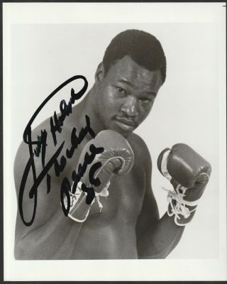 Vintage Larry Holmes Signed & Inscribed Boxing Portrait,  Modderno