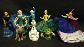 Kinder Joy Surprise Egg Frozen Fever Figurine Toys Complete Set Of 8 Anna Elsa