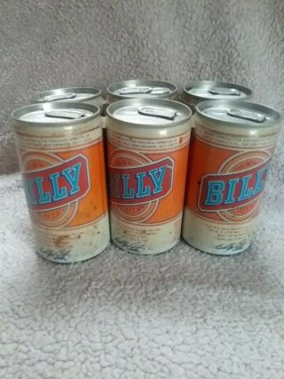6 Pack Of Vintage Billy Beer Cans Not Drinkable Man Cave Bar Decor