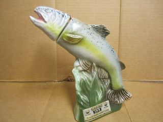 Jim Beam 1976 Decanter Brown / Speckled ? Trout Fishing Hall Of Fame