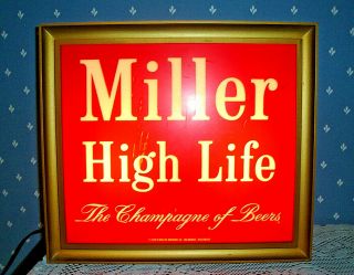 Vintage Miller High Life Lighted Beer Bar Sign
