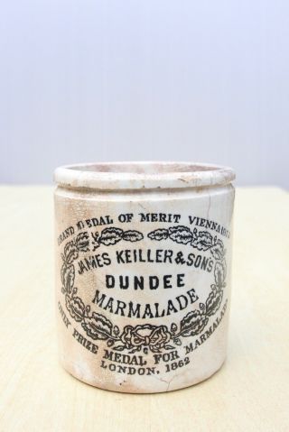 Vintage C1920s 1lb Squat James Keiller & Sons Dundee Marmalade Maling Pot Jar