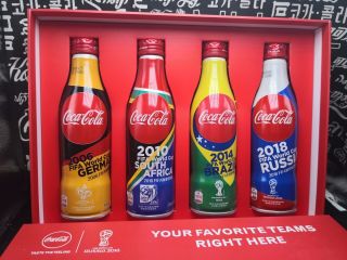 China 2018 Coca Cola Russian Football World Cup Aluminum 250ml Empty Bottle Box